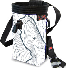 Load image into Gallery viewer, White topographic map Climbing Chalk Bag Krieg